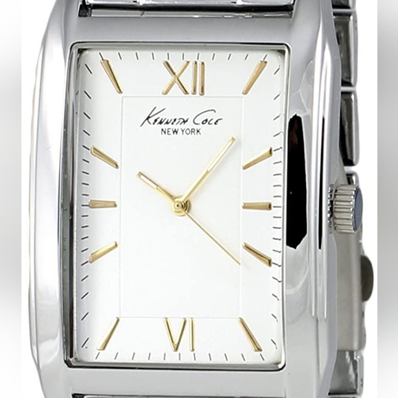 Kenneth Cole New York 34mm Steel Link Band Rectangle Men's Quartz Watch KCW3043 - Picture 2 of 7